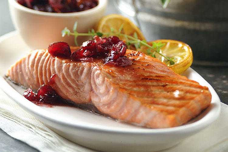 Grilled Salmon with Five-Spice Cranberry Relish