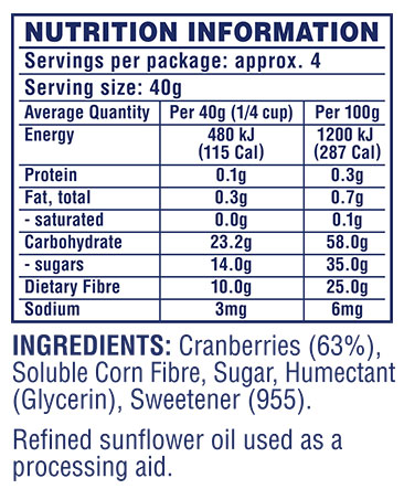  Craisins® 50% Less Sugar Dried Cranberries
