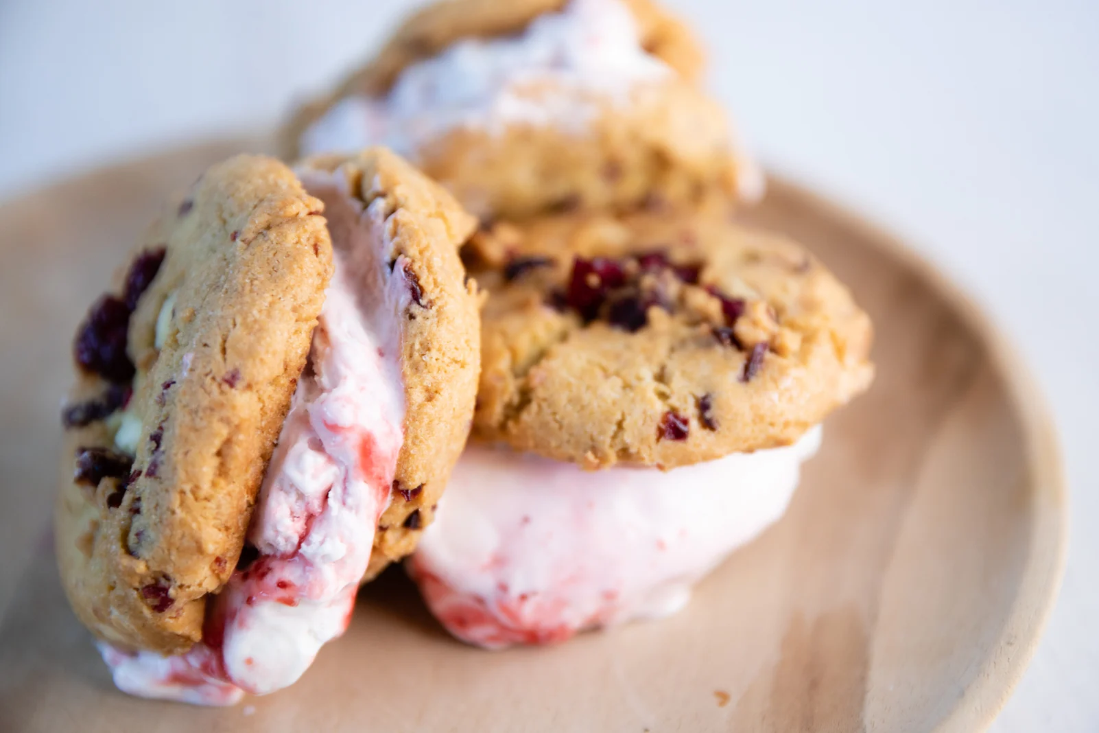 Cranberry Vanilla Ice Cream Sandwiches