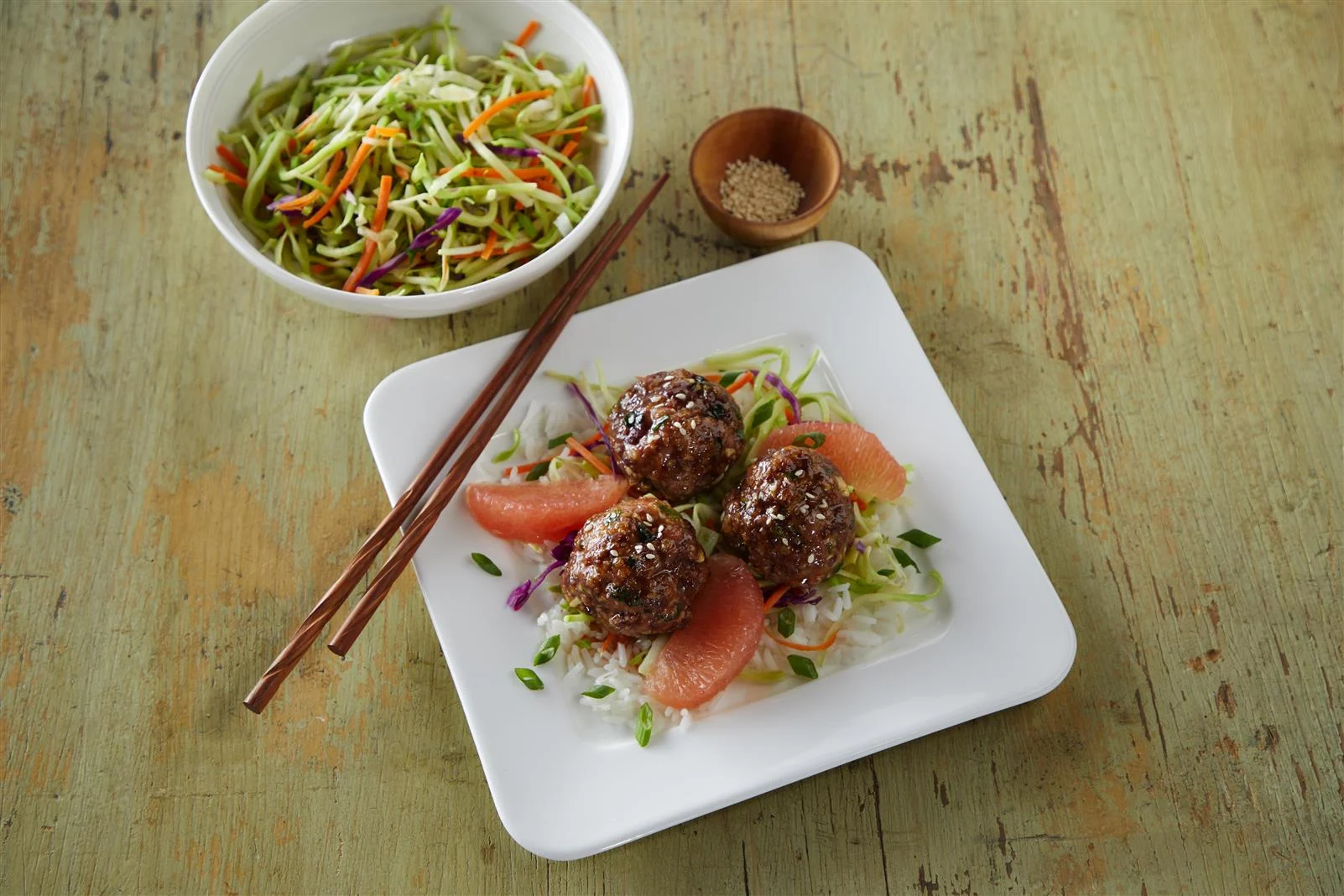 Korean Meatballs with Spicy Grapefruit Glaze