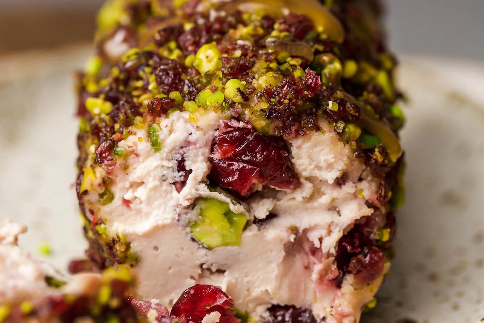 Cranberry Pistachio Vegan Cashew Cheese Log